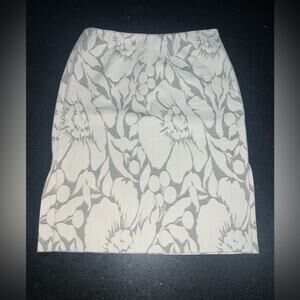 NEW J. CREW TEXTURED JACQUARD LIKE SKIRT WITH SLIT UP BOTH SIDES IVORY GREY SZ 6
